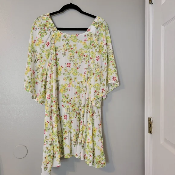 Cactus + Pearl Women's Bohemian Off The Shoulder Floral Tunic Shirt. Size L - Picture 3 of 8